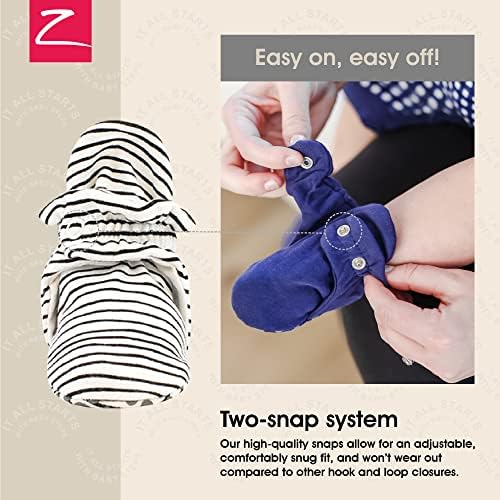 Zutano Unisex Organic Cotton Baby Booties With Gripper Soles -- Gripper