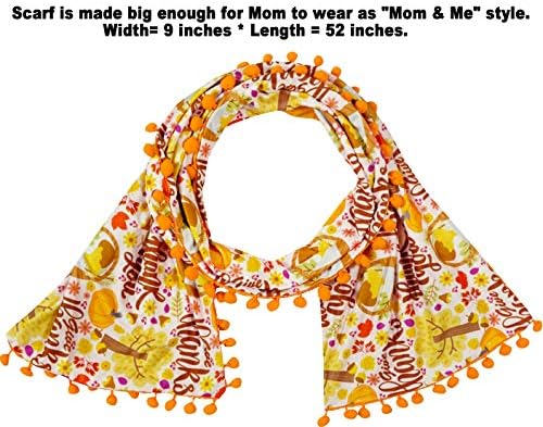 Angeline Kids Halloween Thanksgiving Fall dise Scarf Set for Girls