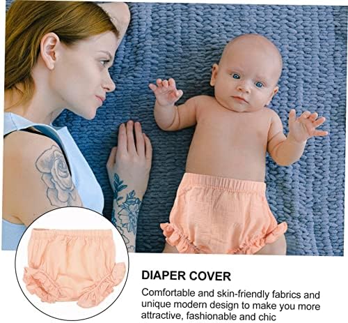 Stylish Solid Cotton Linen Briefs for Baby Girls Pink
