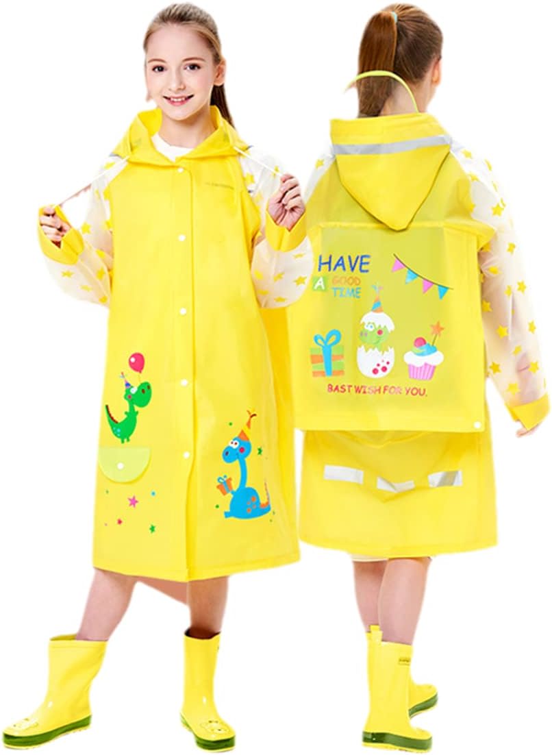 YouYouCool Kids Cartoon Rain Jacket Durable Waterproof for Boy Girl
