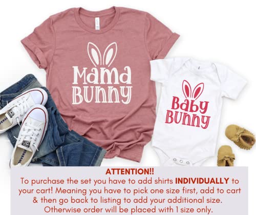 HOMAKE Tea Mommy Me Bear Ears T-Shirt for Easter 2023