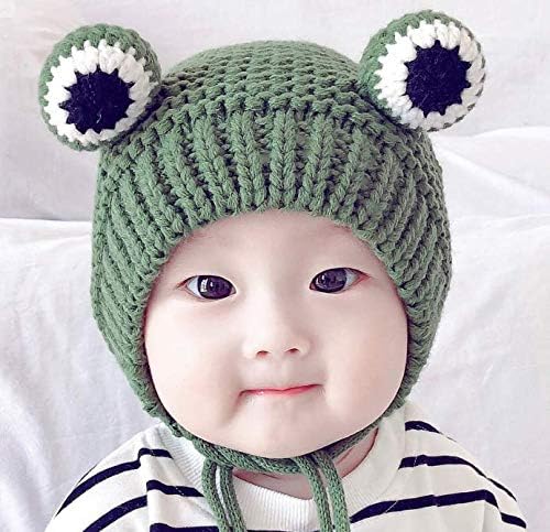 Mingseecces Knitted Winter Frog Beanie Hat for Kids