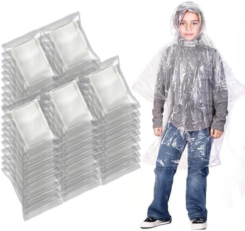 EcoNour Disposable Kids Rain Poncho