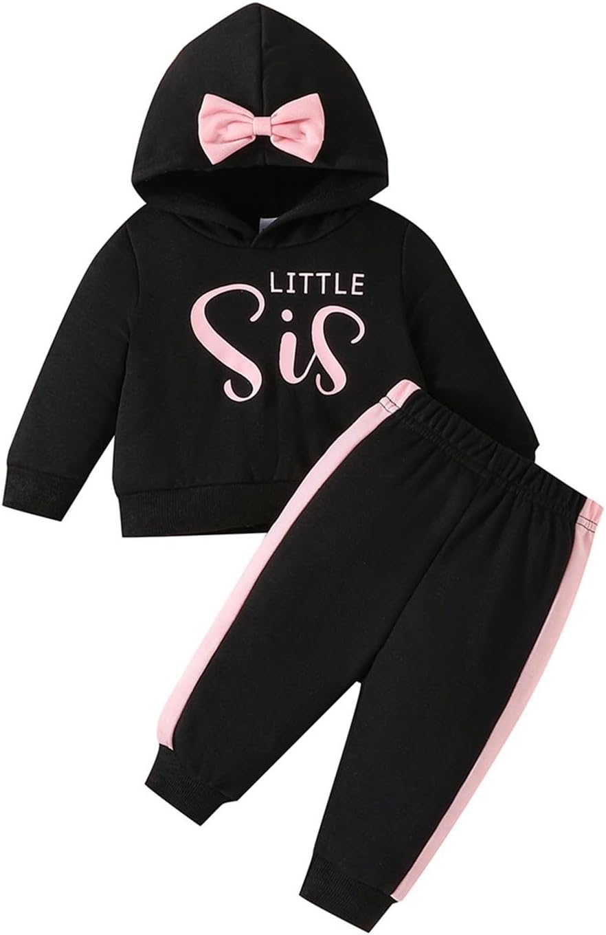 Cute Toddler Girl Graphic Sweater Pants Set