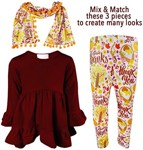 Angeline Kids Halloween Thanksgiving Fall dise Scarf Set for Girls