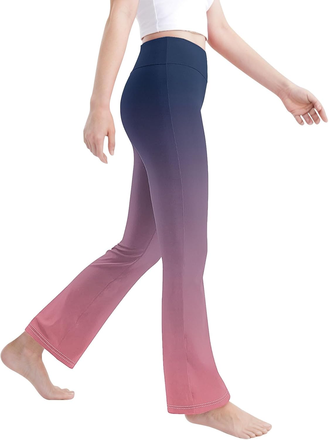 Trendy Gradient Strftime High-Waisted Yoga Pants for Toddler Girls