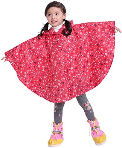 Spmor Kids Rain Poncho Hoodie - Waterproof Fashionable Perfect for Wintertime