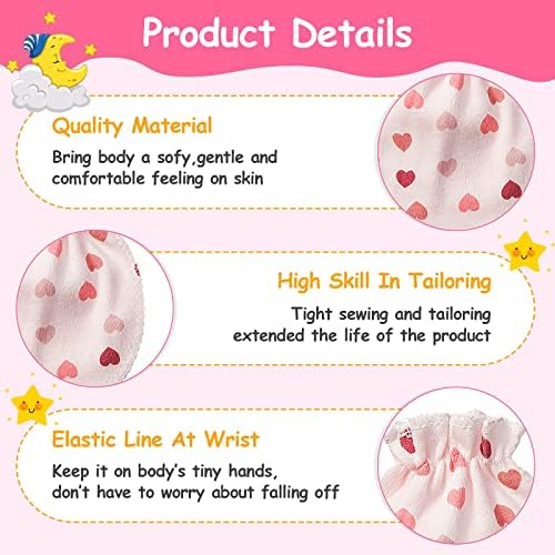 Geyoga 40-Pair Soft Mittens for Babies No Scratches Cute Design