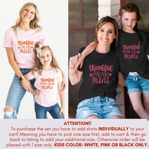 Thankful For My Mama Mini Mommy Thanksgiving Shirts for Mom Baby