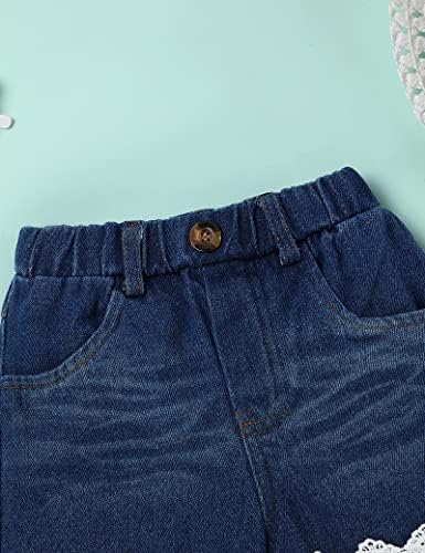 SEYOUAG Toddler Girl Camisole Jean Shorts Set for Summer