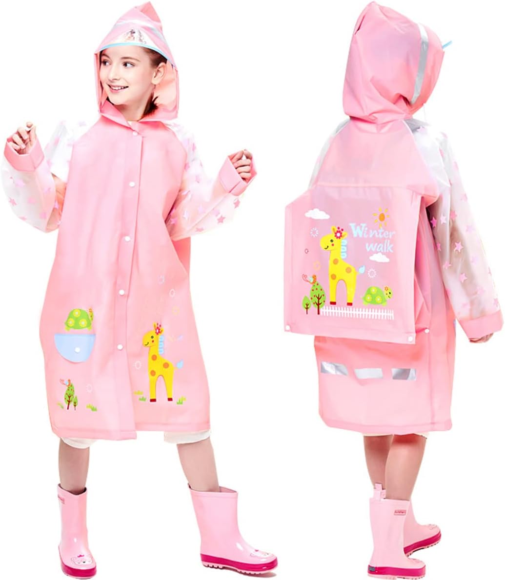 YouYouCool Kids Cartoon Rain Jacket Durable Waterproof for Boy Girl
