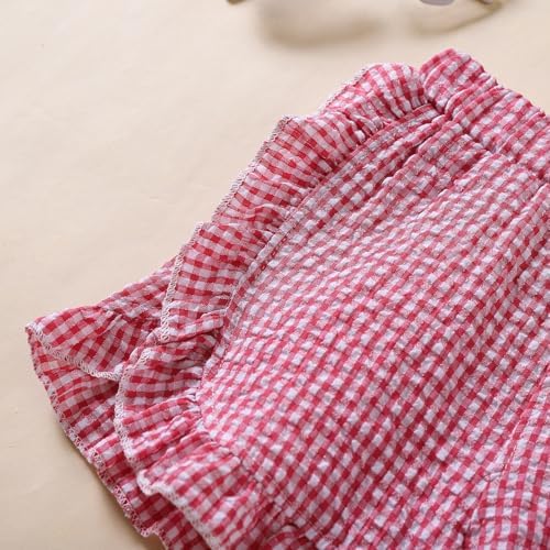 Perfect Casual Shorts for Toddler Girls Ruffle Gingham Design Summer Diapers