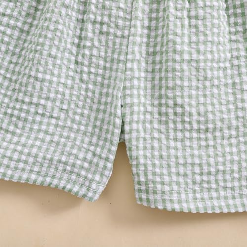 GinghamSeersucker Elastic Waist Shorts for Toddler Boys Girls