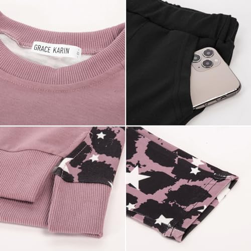 Girls Fashionable Sweater and Track Pants Set for Ages 5-14