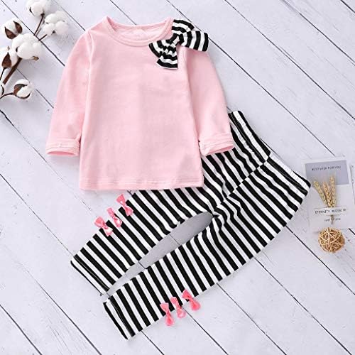 Stylish Stripe Elephant Bow Outfits for Toddler Girls