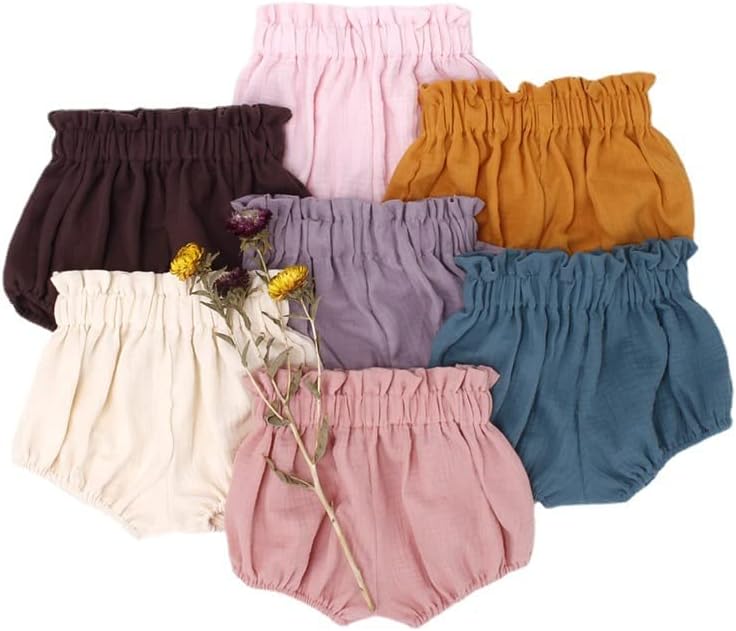 Comfortable Ruffle Bloomers for Newborns - Soft Ruched Waist Summer Pjs