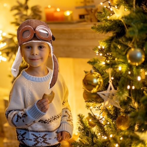 Ewanda Pilot Aviator Fleece Warm Hat for Kids