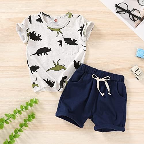 Dinosaur Camouflage T-Shirt Shorts Set for Toddler Boys