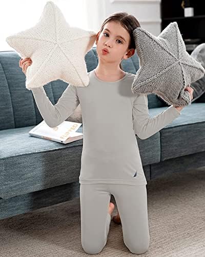 Nautica Girls Base Layer Top Bottom Long Johns Thermal Underwear Set