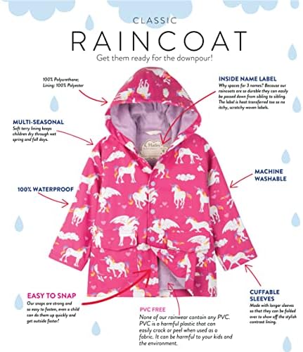 Hatley Girls Button-up Printed Rain Jacket