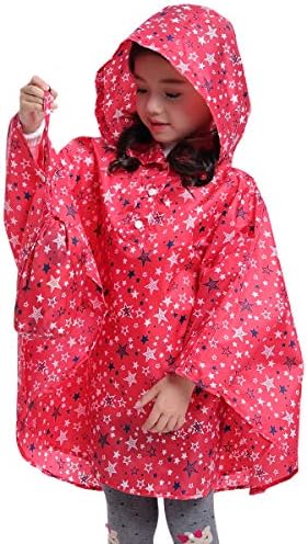 Spmor Kids Rain Poncho Hoodie - Waterproof Fashionable Perfect for Wintertime