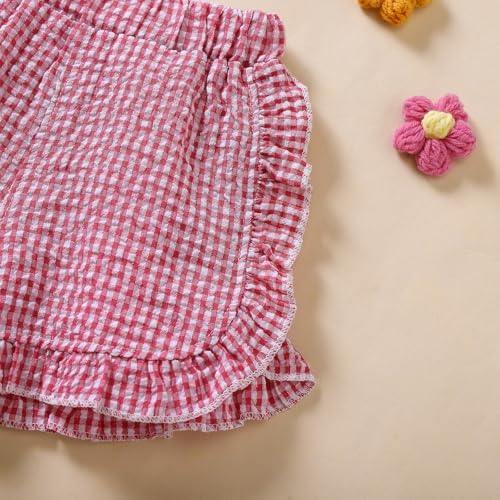 Perfect Casual Shorts for Toddler Girls Ruffle Gingham Design Summer Diapers