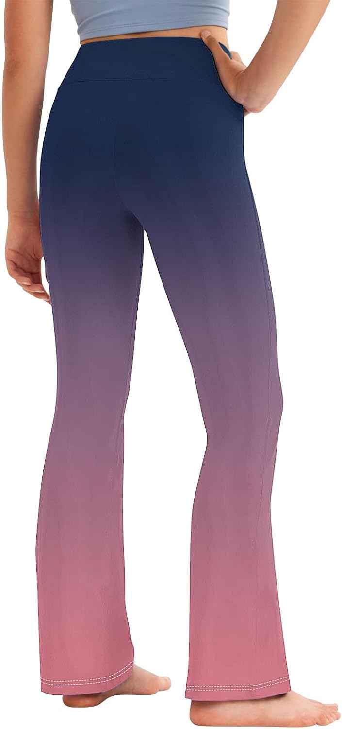 Trendy Gradient Strftime High-Waisted Yoga Pants for Toddler Girls