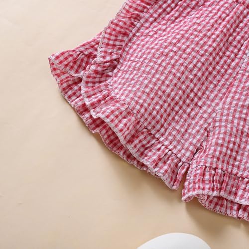 Perfect Casual Shorts for Toddler Girls Ruffle Gingham Design Summer Diapers