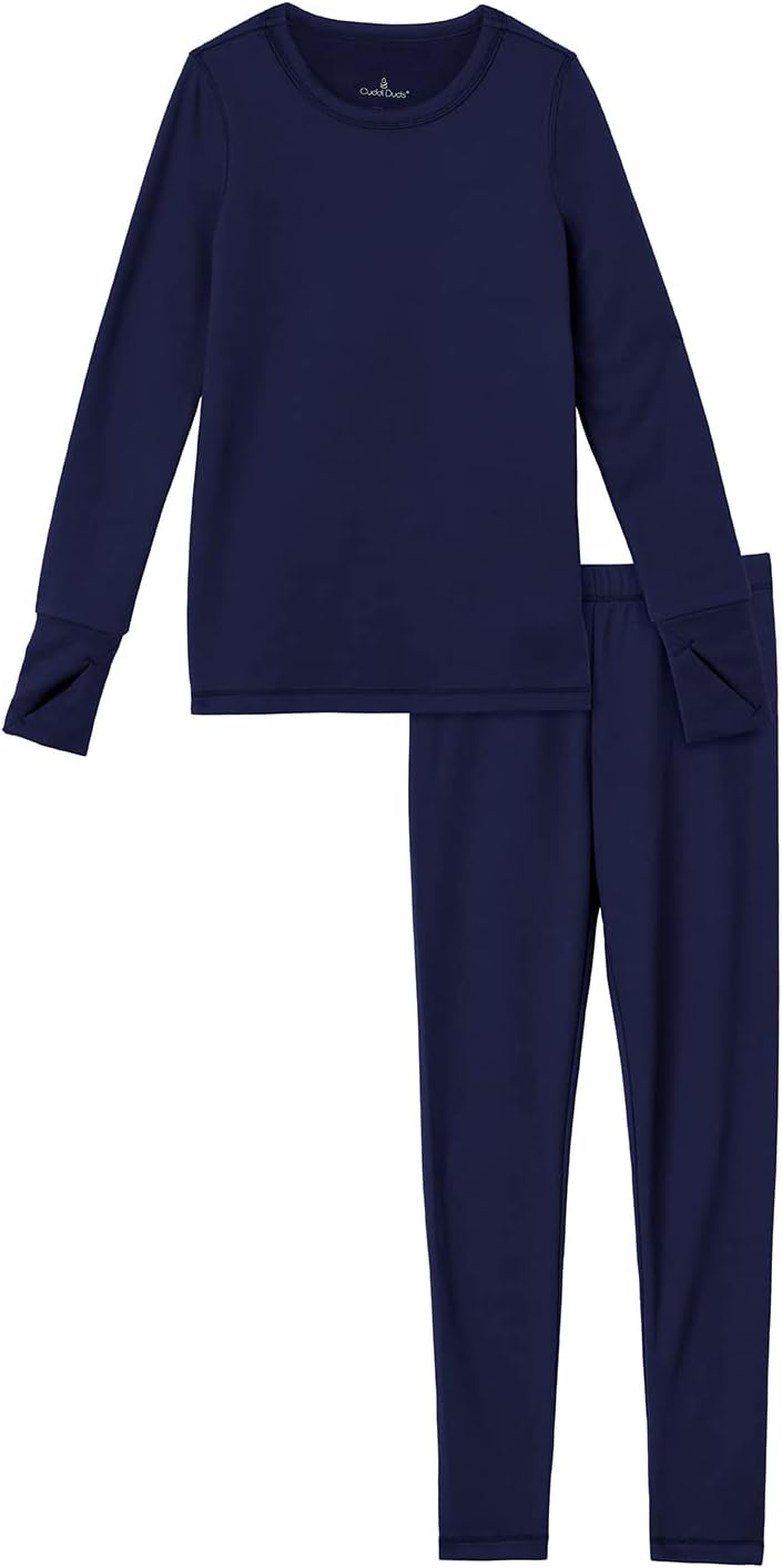 Cuddl Duds Girls Thermal Set Warm Stretchy Pajamas for Winter