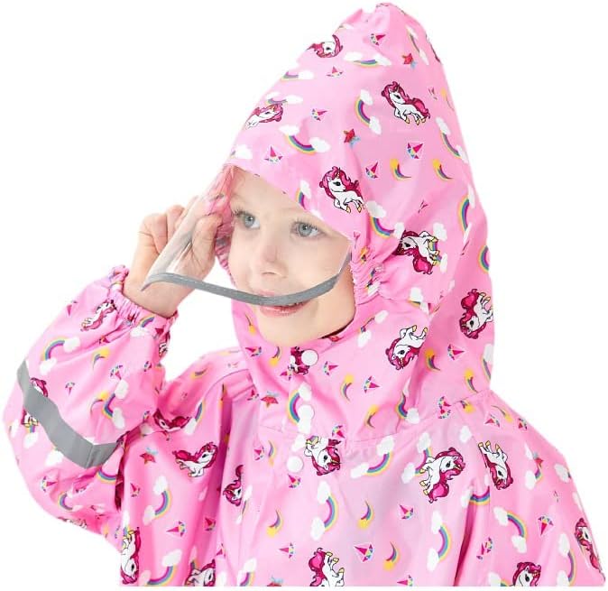 Fewlby Kids Waterproof Raincoat for School