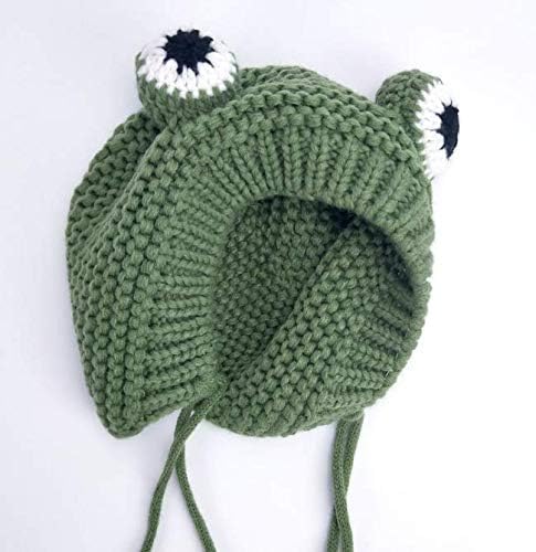 Mingseecces Knitted Winter Frog Beanie Hat for Kids