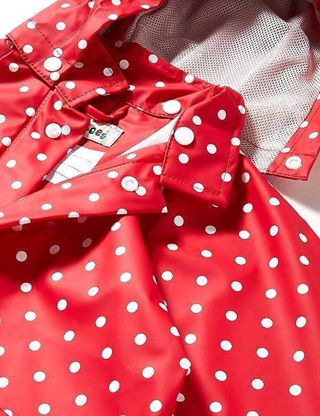 Childrens Dots Collection Waterproof Rain Jacket Red Blue Soft Comfortable Reflective Durable