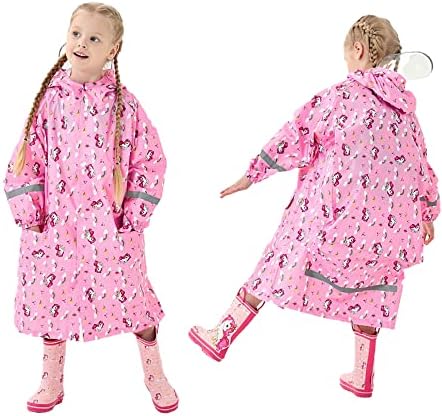 Fewlby Kids Waterproof Raincoat for School