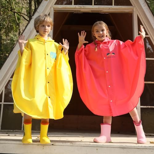 AIWUHE Kids Cartoon Rain Poncho - Waterproof and Stylish Rain for Kids
