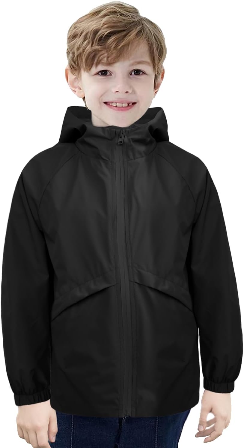 MODAFANS Boys Girls Rain Jacket Waterproof Liner Hoodie