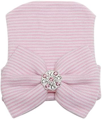 DRESHOW Newborn Hospital Baby Hat with Big Bow