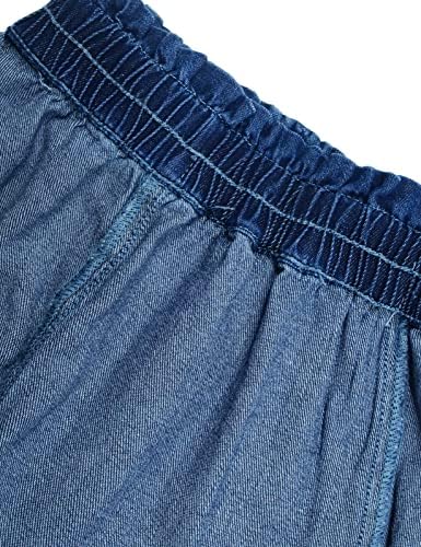 KIDSCOOL SPACE - Thin Wide-Leg Ribbed Elastic waistband Jeans for Kids