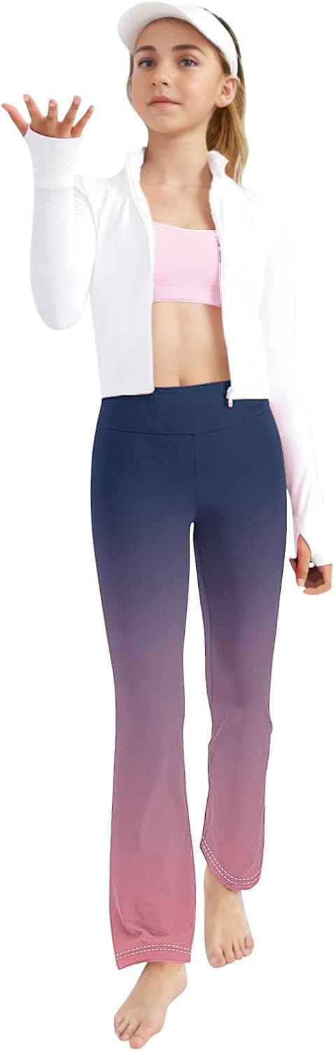 Trendy Gradient Strftime High-Waisted Yoga Pants for Toddler Girls