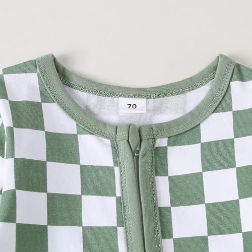 Newborn Boys Girls Checkered Romper