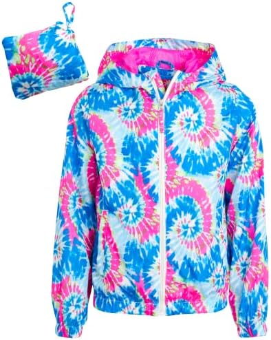 Pink Platinum Girls Lightweight Packable Rain Jacket Waterproof and Windproof