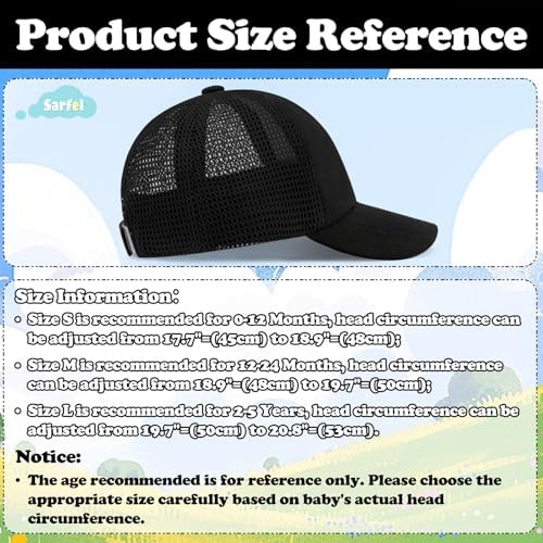 Sarfel Toddler Baseball Hat UPF 50 Sun Protection