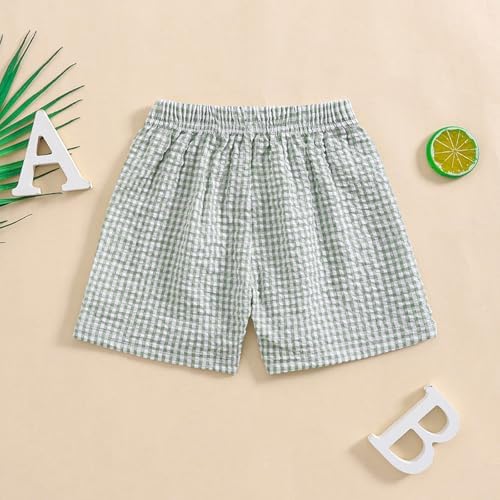 GinghamSeersucker Elastic Waist Shorts for Toddler Boys Girls