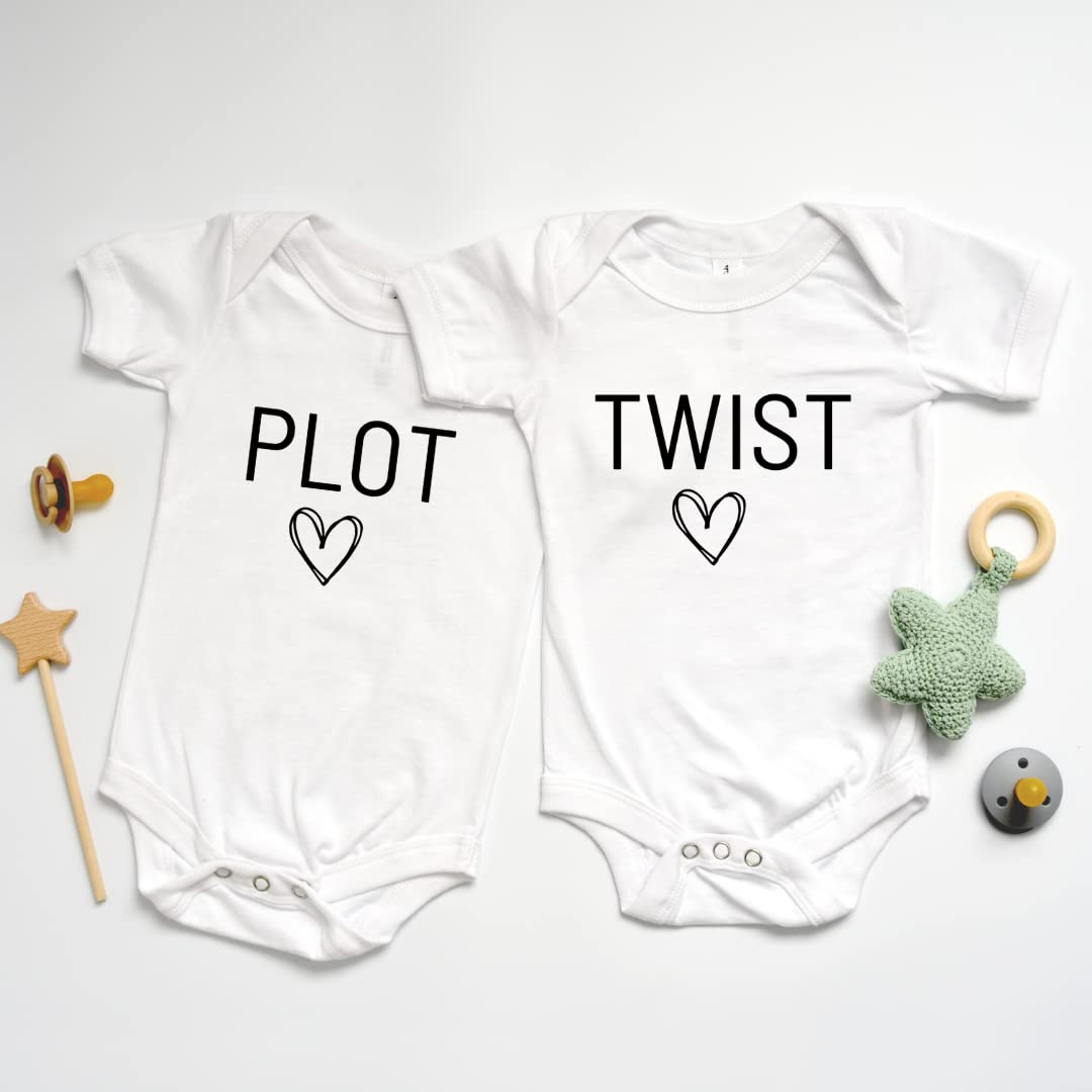 Plot Twist Funny Baby Announcement Onesie