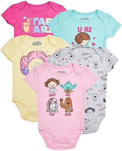 Star Wars Baby Girls Bodysuit Collection 5-Pack