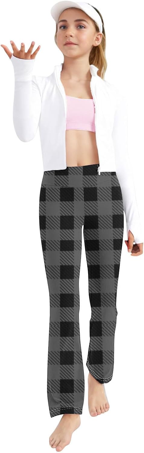 Plaid Pops Yoga Pants for Kids