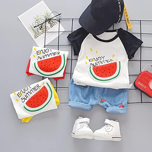 Toddler Boys Watermelon Print Summer Outfit Set