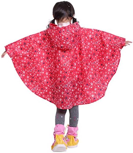 Spmor Kids Rain Poncho Hoodie - Waterproof Fashionable Perfect for Wintertime