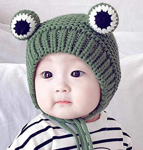 Mingseecces Knitted Winter Frog Beanie Hat for Kids