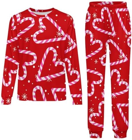 MEIKKO Candy Cane Thermal Underwear For Kids - Unisex Sleepwear