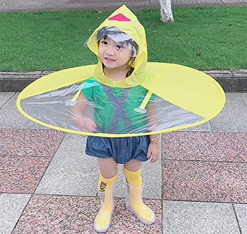 Cartoon Duck Waterproof Raincoat Umbrella Hat for Kids Durable and Waterproof